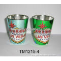metallic color shot glass with decal LAS VEGAS